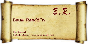 Baum Ramón névjegykártya